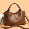 Vintage Soft Leather Tote Handbag for Women