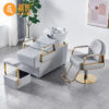 Salon Backwash Shampoo Bed with Ceramic Basin & Footrest