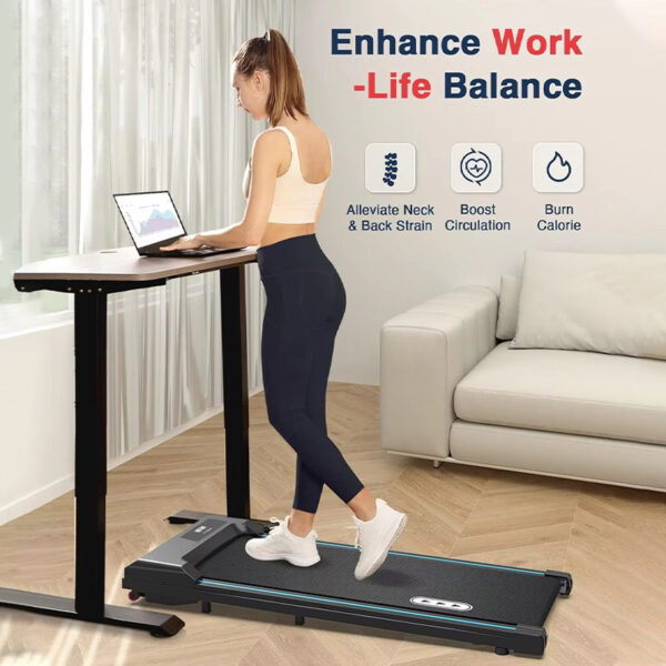 Foldable Walking Pad Treadmill with Handrail & Remote
