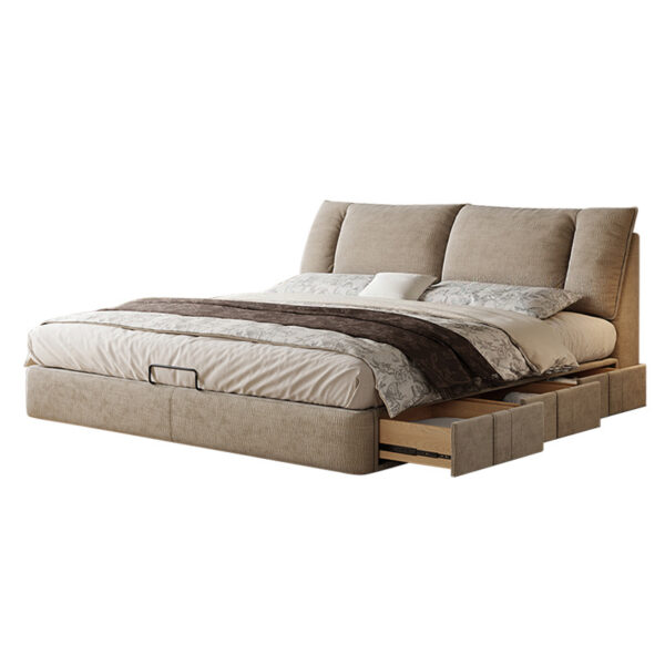 Modern Chenille Upholstered Storage Bed – 1.8m King Size