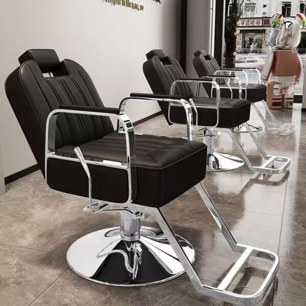 Reclining Hydraulic Barber & Salon Chair with Headrest
