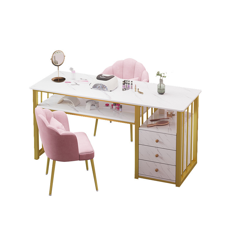 Modern Manicure Nail Table with 3 Drawers – 120cm